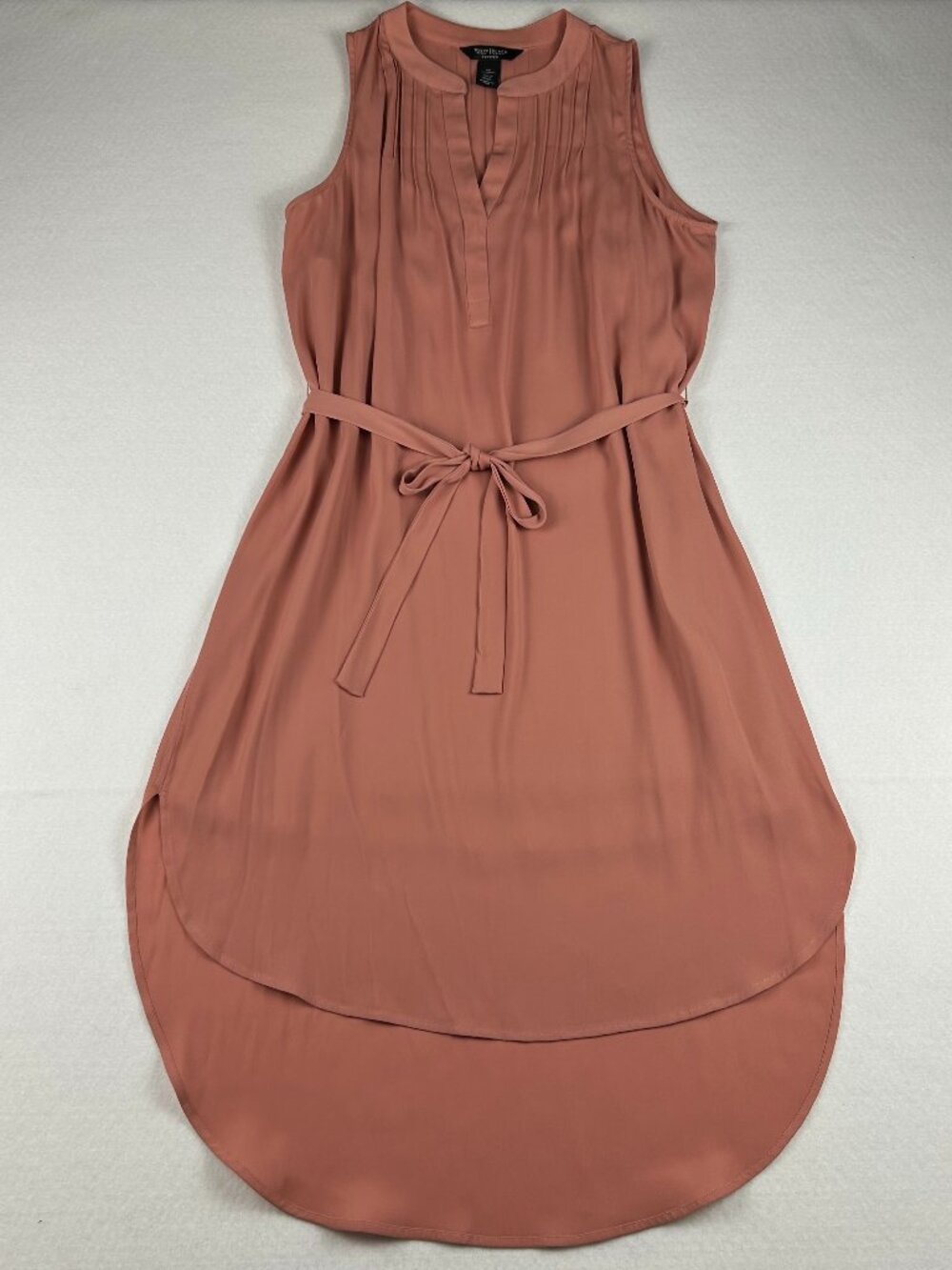 White House Black Market WHBM | Sleeveless High Low Dress, Lined, Blush, size MP